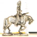 SOLID PEWTER Indian On Horse with SPEAR