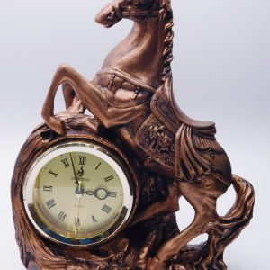 SADDLED PRANCING HORSE CLOCK